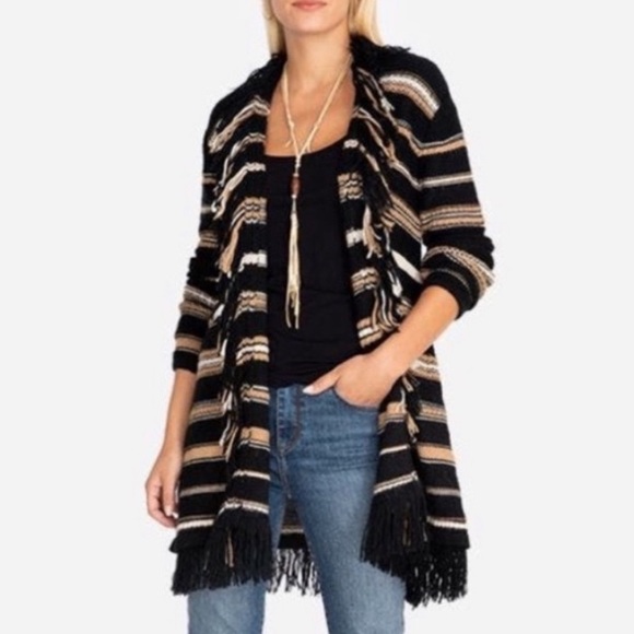 *NEW* JOHNNY WAS NWT ALPACA ADA FRINGED CARDIGAN - Picture 2 of 10